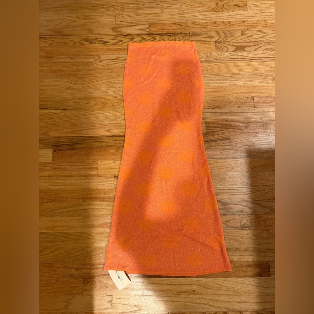 SHEIN Orange Floral Women's Maxi Skirt